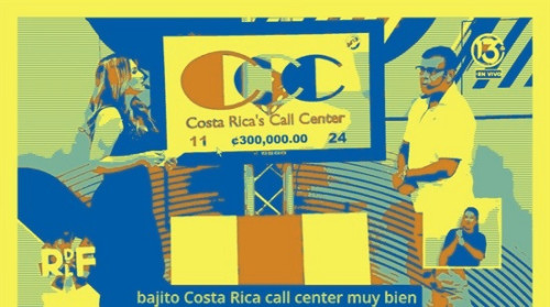 La Rueda de la Fortuna Canal 13. A supervisor at Costa Rica's Call Center wins 3,000,000 colones com